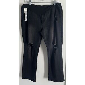 SONG Maternity Women's Jeggings Super Support Band XL NWT Black Vintage Stretch